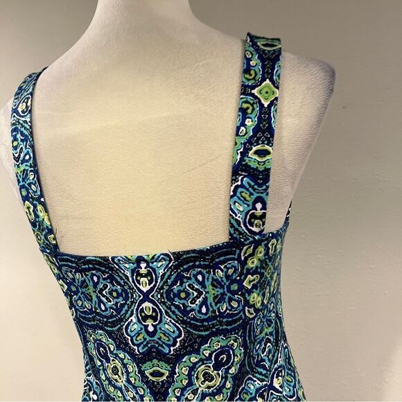 Allison Brittney Blue Paisley v-neck sleeveless Maxi Dress size small - Picture 6 of 11